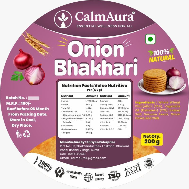 Onion Bhakhari Crispy Natural Snack