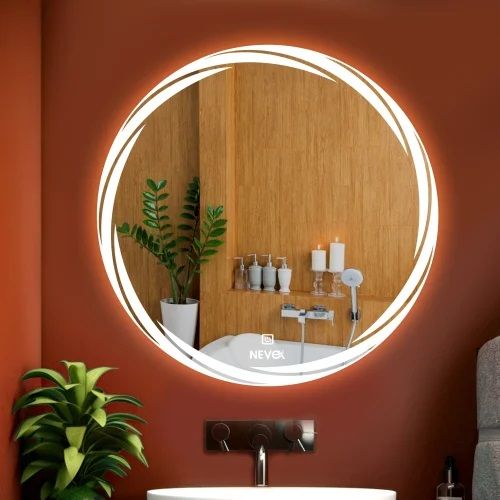Glass Round Touch Sensor LED Mirror