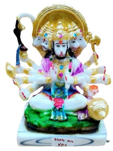 Stone Carved H7404 Panchmukhi Hanuman Statue Antique 5.5 Inch