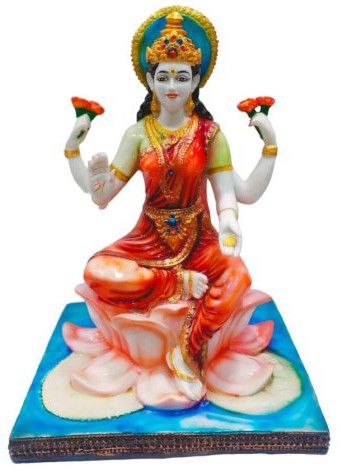 Polished Stone Multicolor Laxmi Mata Statue 25 Inch Classical