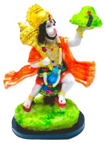 Carved Polished Stone Standing Hanuman Statue, Color : Multicolor