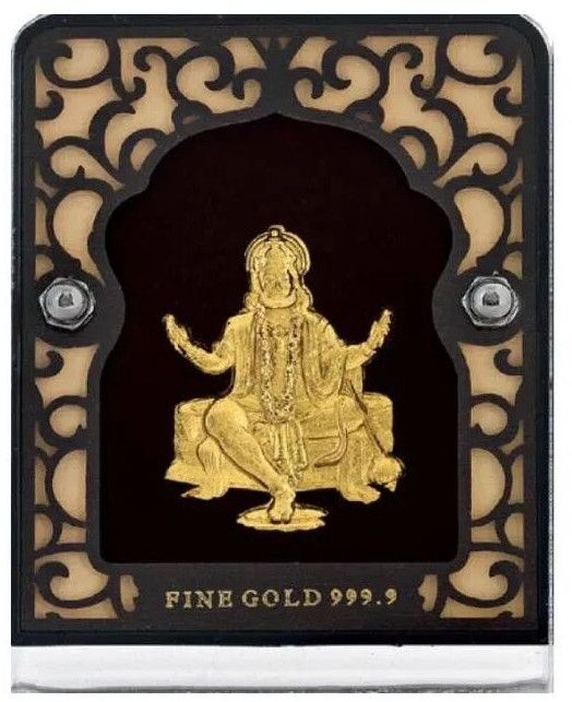 24K Gold Plated Lord Hanuman Frame Big