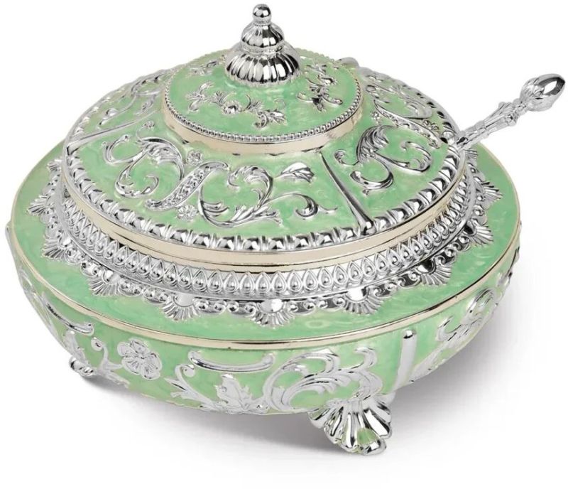 Enamel Sugar Pot Sea Green