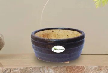 Handmade Blue Ceramic Bonsai POT for Succulents, Small Plants