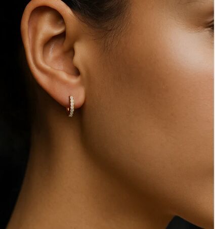 Dazzling Diamond Hoop Earrings In Gold