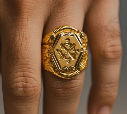 Draft Classic Gold Men Wedding Ring