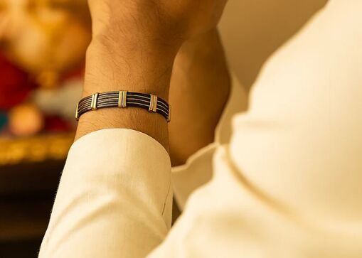 Elegant Black Gold multi-strand Mens Bracelet