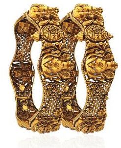 Kalash Antique Gold Bangles