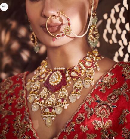 Peacock Inspired Polki Necklace