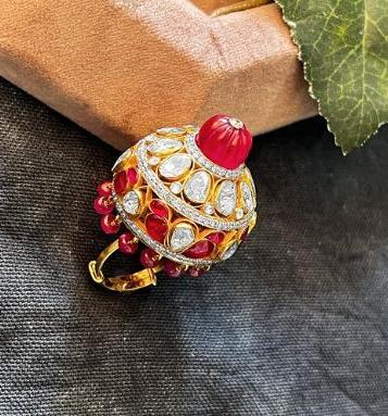 Ratangarh Special Artistic Polki Ring