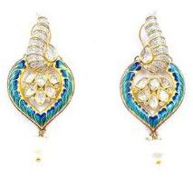 South Style Enamel Coated Polki Earring