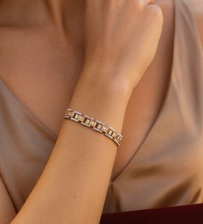 Statement Diamond Bracelet in 14K Rose Gold