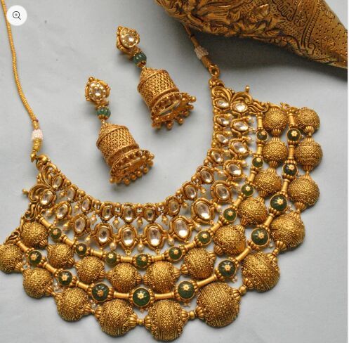 Tejaswini Antique Gold Choker Necklace