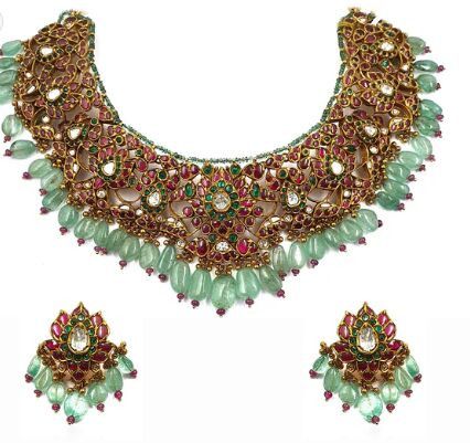 Traditional Bridal Jadau Necklace Set