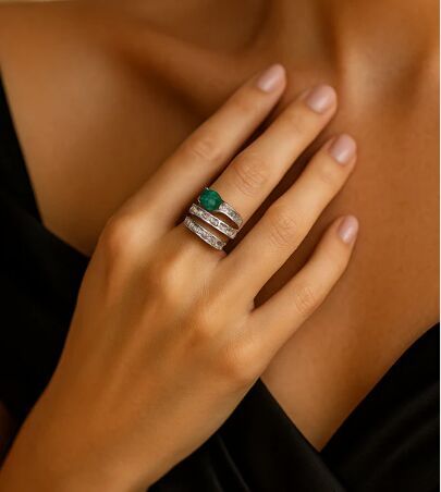 Twist OF Elegance Emerald Ring
