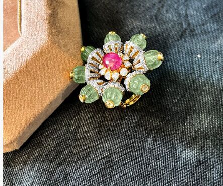 Udaipur Special Splendid Polki Cocktail Ring