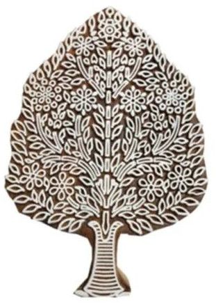 Wooden Tree Shape Printing Block 6 Inch