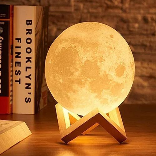 3D Moon Light Night Lamp, Color : Warm White for Decorative