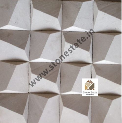 Non Polished 3D Mosaic Stone Wall Cladding 12x15cm