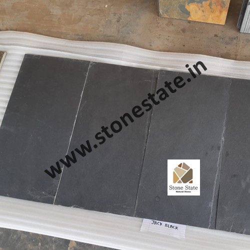 Plain Calibrated Non Grinded Himachal Black Slate 12x12Inch