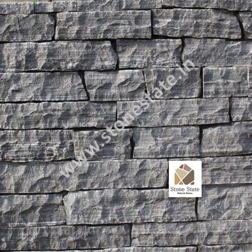 Natural Monsoon Black Ledge Thin Stone Veneer 15x60cm