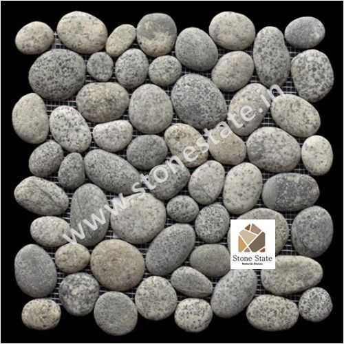 Non Polished Natural Stone Pebble Mosaic 12x12ft
