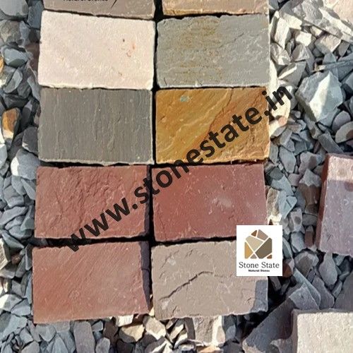 Natural Non Polished Sandstone Cobbles, Form : Cut-to-Size