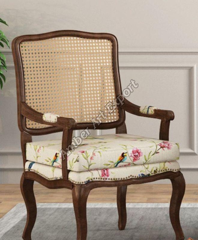 Wooden Cane Knitted Chair