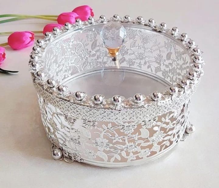 Brass Silver Dry Fruit Storage Box