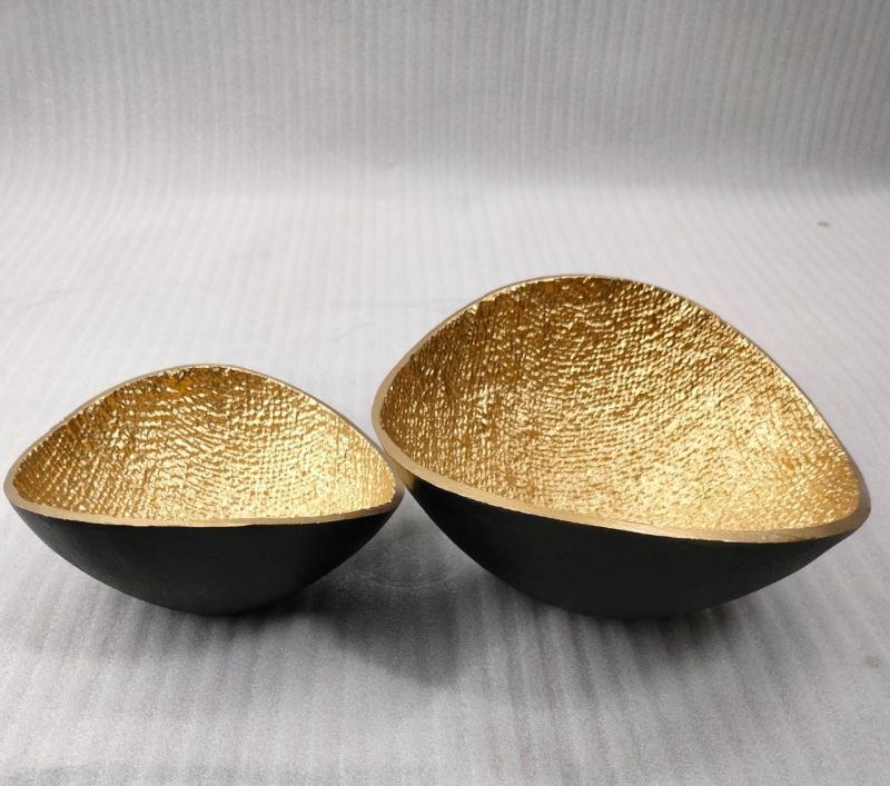 Golden Decorative Metal Bowl Set