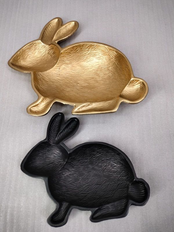 Rabbit Shaped Decorative Metal Tray Set