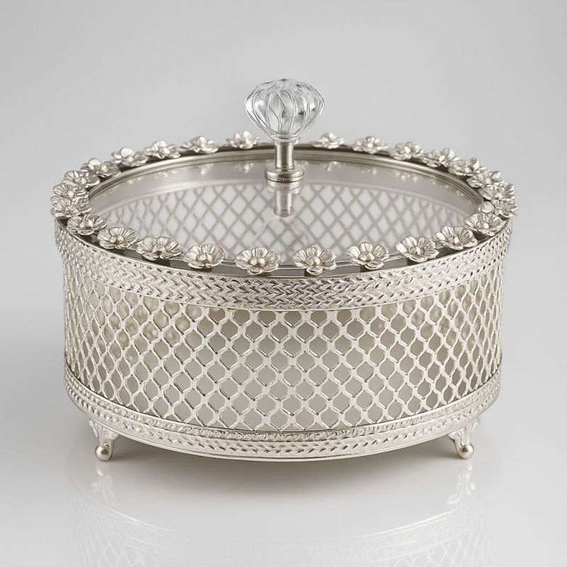 Silver Plated Round Dry Fruit Box