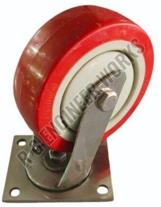 4 Inch Red PU Clinical Caster Wheel