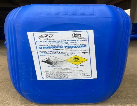 Hydrogen Peroxide Chemical, Form : Liquid, Packaging Type : HDPE Can