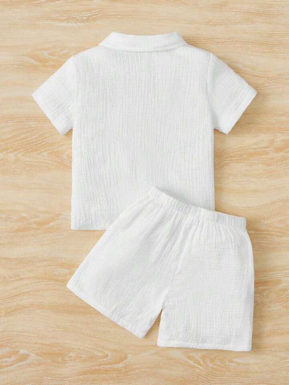 Baby Boy Plain Shirt & Shorts Set