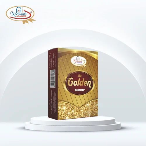 Wood Powder Golden Dhoop Sticks, Color : Brown, Packaging Type : Box