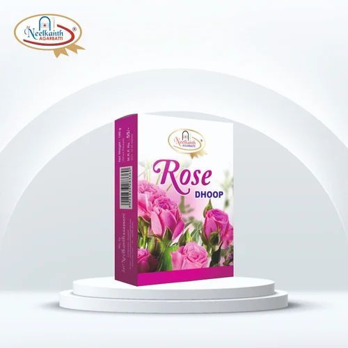Wood Powder Rose Dhoop Sticks, Color : Brown, Packaging Type : Box