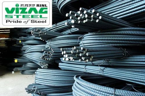 12mm Vizag Mild Steel TMT Bar, Color : Grey for Construction Purpose