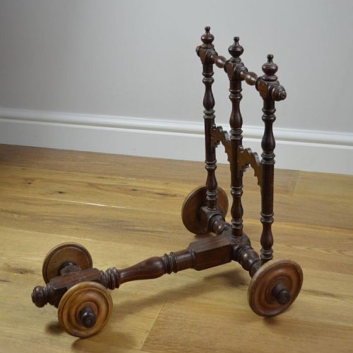 Handmade Brown Wooden Baby Walker
