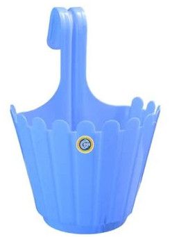 Blue Plastic Hanging Pot for Balcony