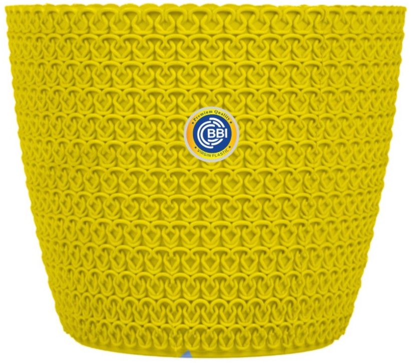 Designer Round Yellow Plastic Planter
