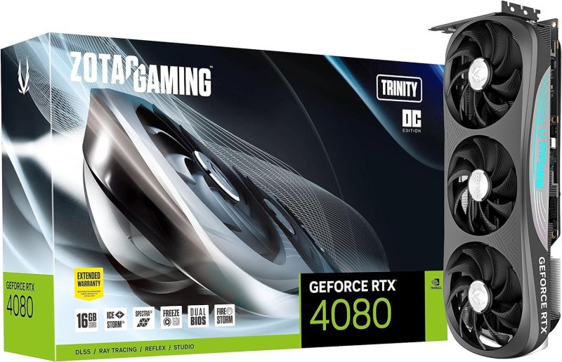 Zotac Gaming Geforce Rtx 4080 Trinity Oc 16GB GDDR6X Graphics Card