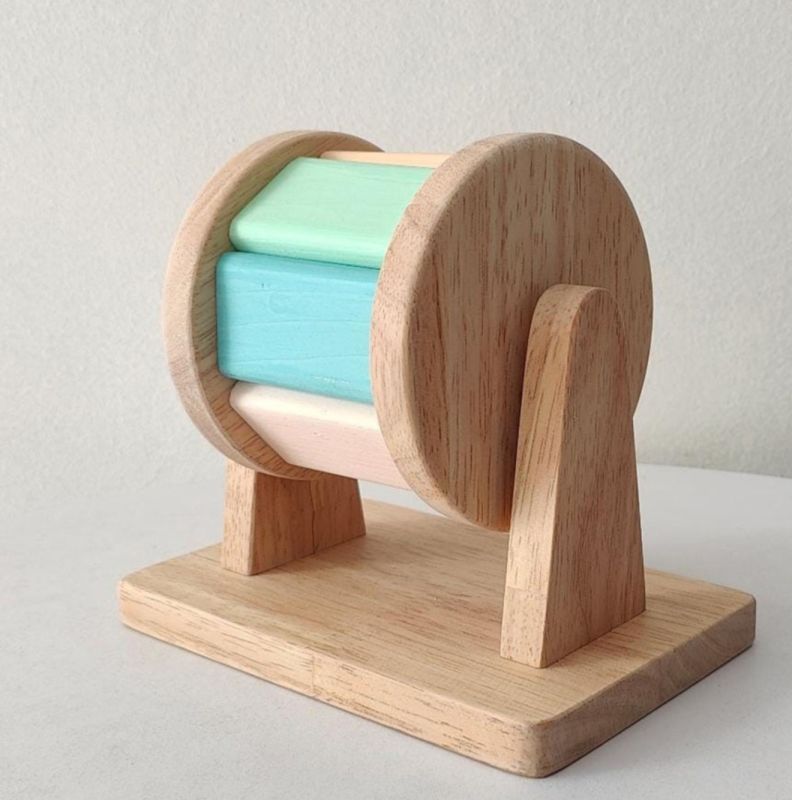 Spinning Drum Wooden Toy