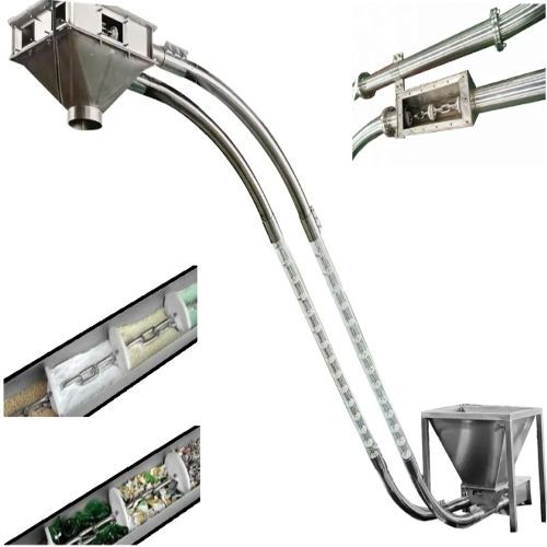 Polished Stainless Steel Motor Tubular Drag Chain Conveyor