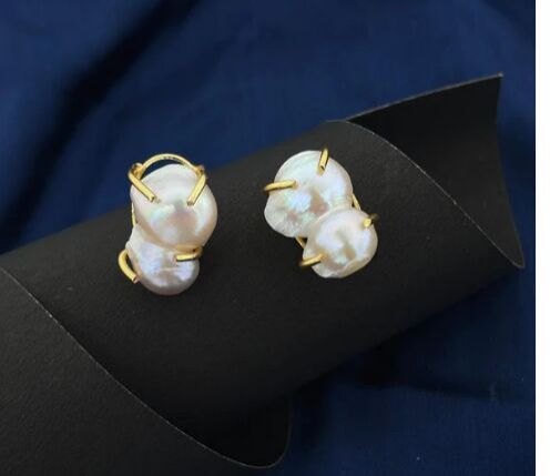 Baroque Pearl Cluster Earrings