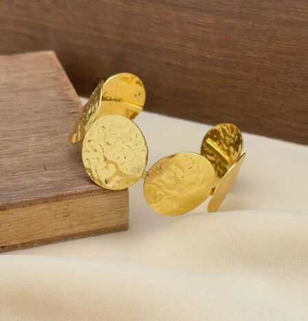 Hammered Coin Cuff Bracelet
