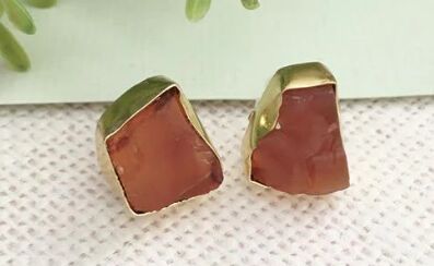 Natural Raw Stone Studs Earrings