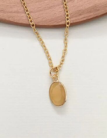 Oval Gemstone Solitaire Pendant