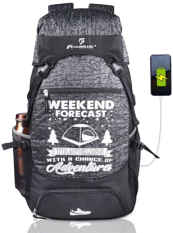 Futuristik Ultimate 2.0 Grey Camo Rucksack 55 Litre with USB Charging Port