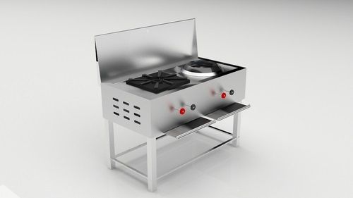 Chinese Indian Combi Two Burner Range